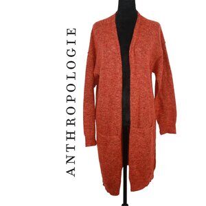 Anthropologie Rust Colored Long Cardigan with Pockets Size Medium